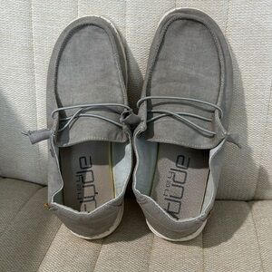 Women’s Grey Hey Dudes. Size 9